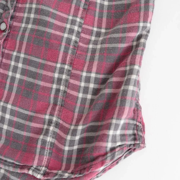 Harley-Davidson Burgundy Checker Snap Front Button  Up Shirt Med - Picture 6 of 12